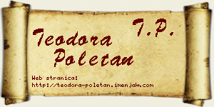 Teodora Poletan vizit kartica